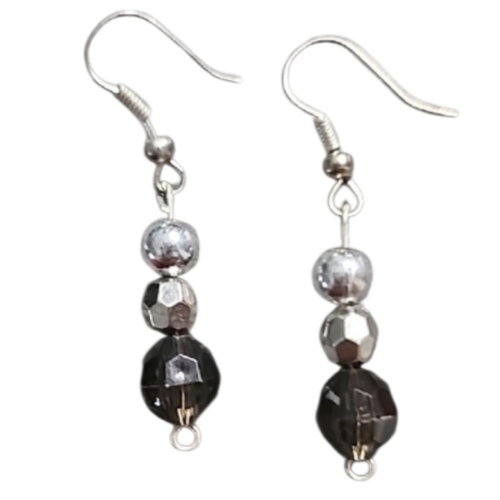 💥4 for $20💥Elegant Silver and Black Dangle Earrings